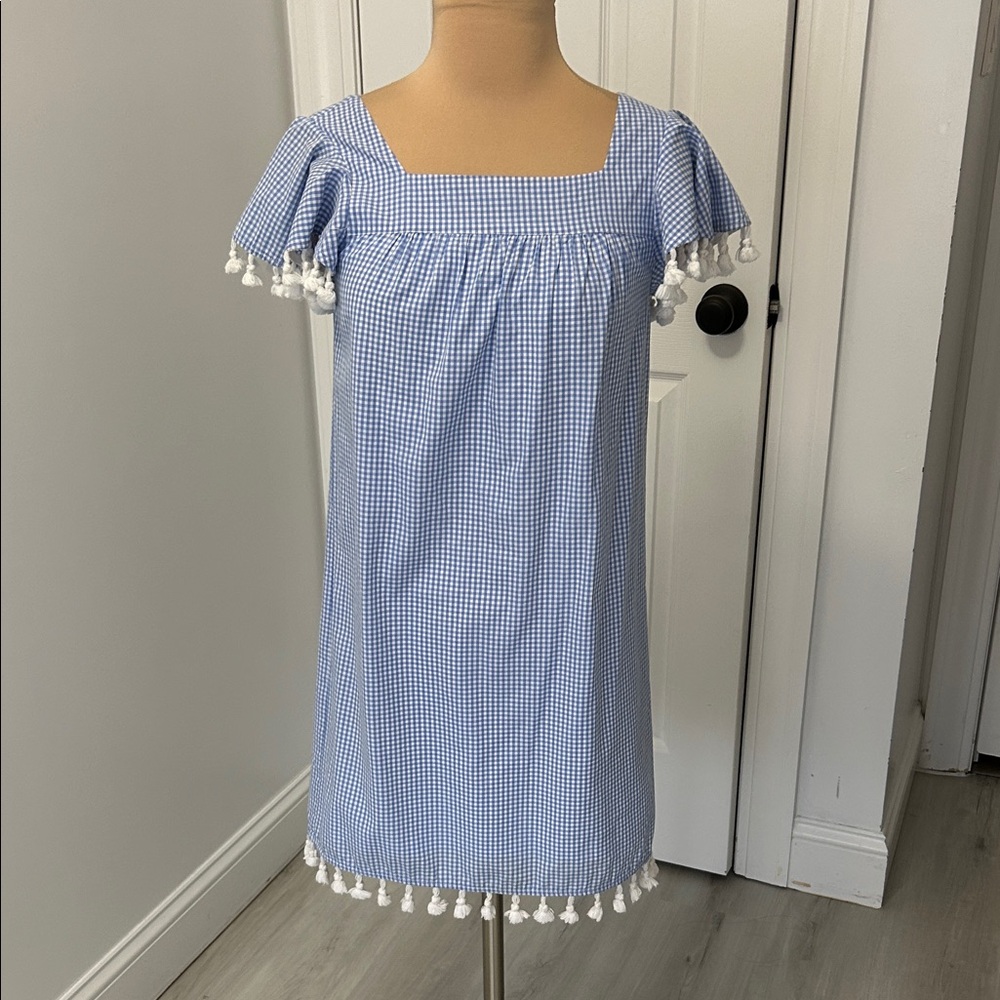 STS Sail to Sable Gingham Pom Pom Trim Dress - Picture 2 of 8